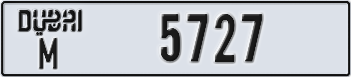 dubai License Plate Number 5727 Code M