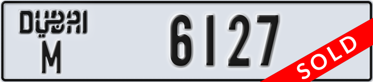 dubai License Plate Number 6127 Code M