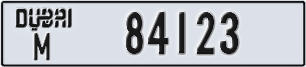 dubai License Plate Number 84123 Code M