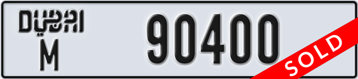 dubai License Plate Number 90400 Code M