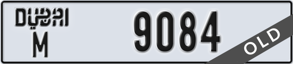 dubai License Plate Number 9084 Code M