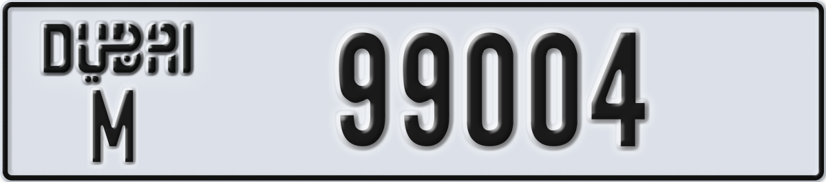dubai License Plate Number 99004 Code M