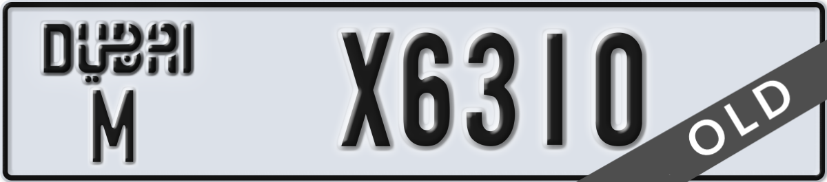 dubai License Plate Number X6310 Code M