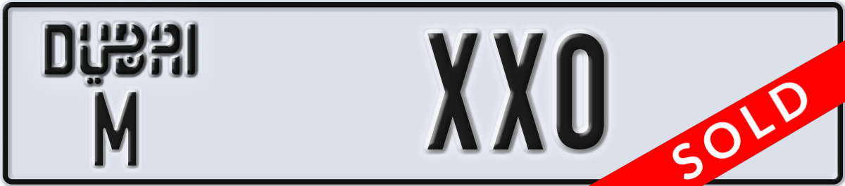 dubai License Plate Number XX0 Code M