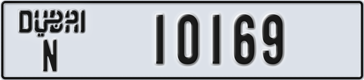 dubai License Plate Number 10169 Code N
