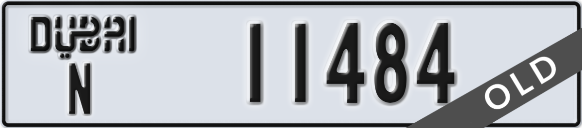 dubai License Plate Number 11484 Code N