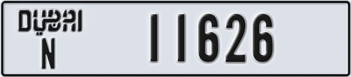 dubai License Plate Number 11626 Code N