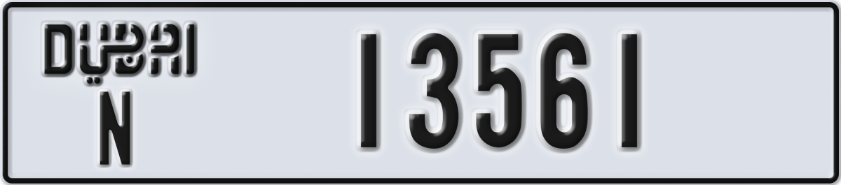 dubai License Plate Number 13561 Code N