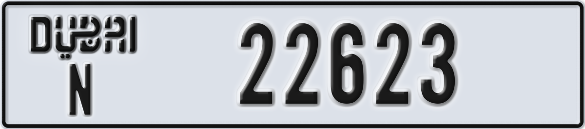 dubai License Plate Number 22623 Code N
