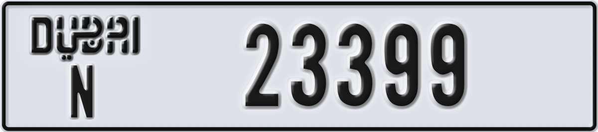 dubai License Plate Number 23399 Code N