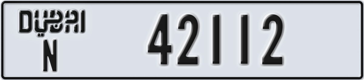 dubai License Plate Number 42112 Code N