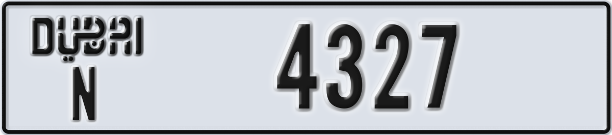 dubai License Plate Number 4406 Code N