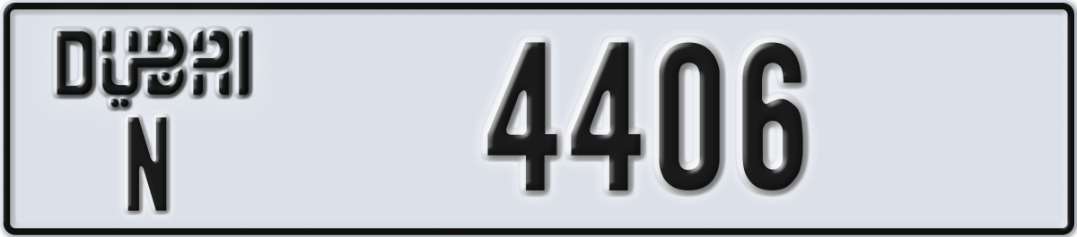 dubai License Plate Number 4406 Code N