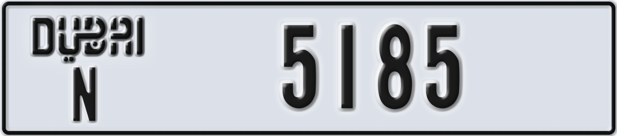 dubai License Plate Number 5185 Code N