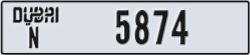dubai - code - N - number -5874