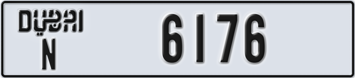 dubai License Plate Number 6176 Code N