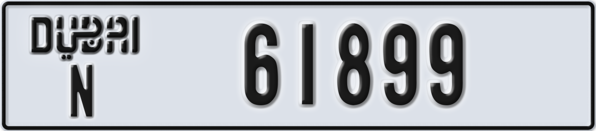 dubai License Plate Number 61899 Code N
