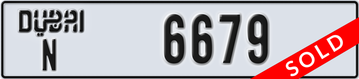 dubai License Plate Number 6679 Code N