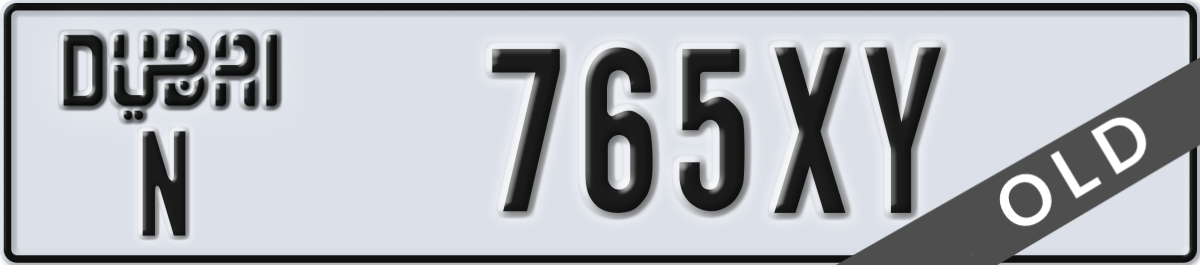 dubai License Plate Number 765XY Code N