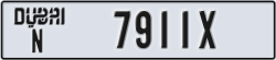 dubai - code - N - number -7911X