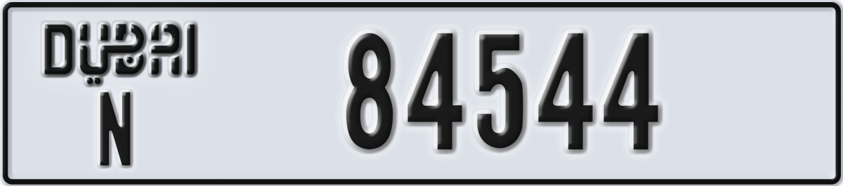 dubai License Plate Number 84544 Code N