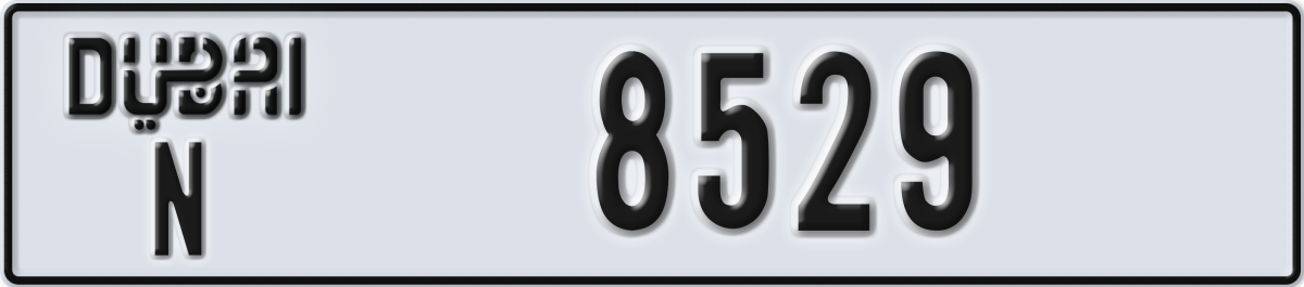 dubai License Plate Number 8529 Code N