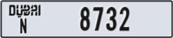 dubai - code - N - number -8732
