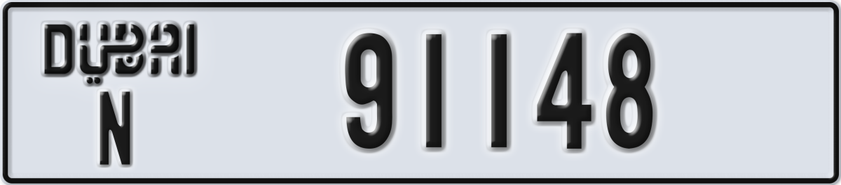dubai License Plate Number 91148 Code N