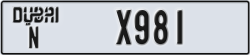 dubai - code - N - number -X981