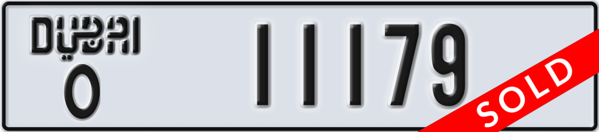 dubai License Plate Number 11179 Code O