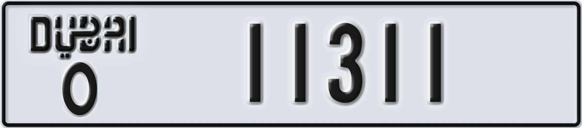dubai License Plate Number 11311 Code O