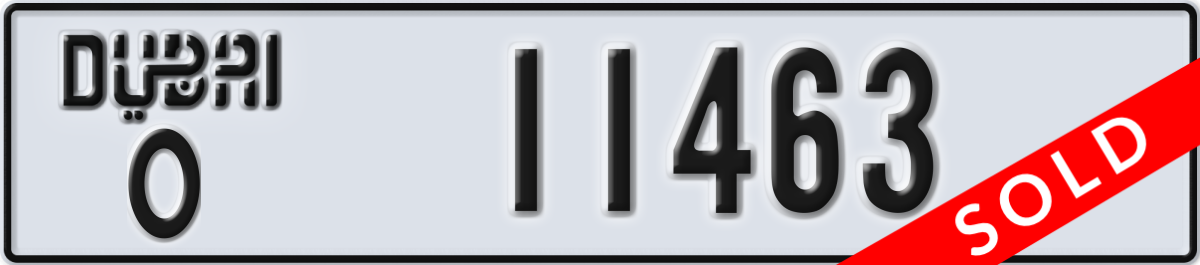 dubai License Plate Number 11463 Code O