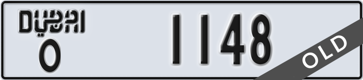 dubai License Plate Number 1148 Code O