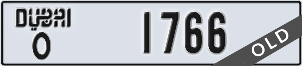 dubai License Plate Number 1766 Code O