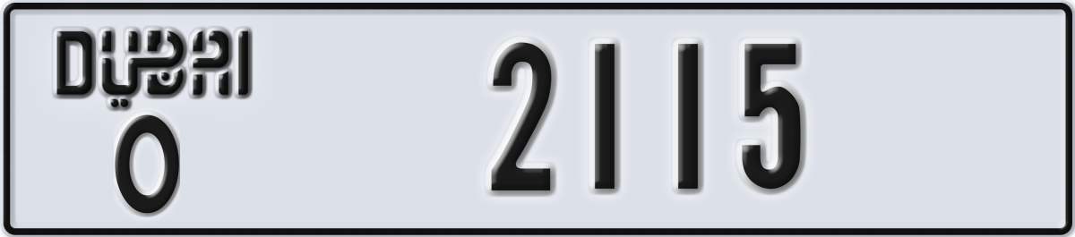 dubai License Plate Number 2115 Code O