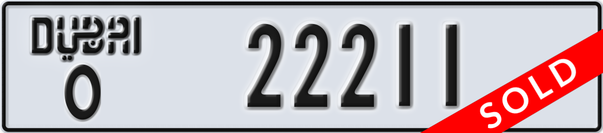 dubai License Plate Number 22211 Code O