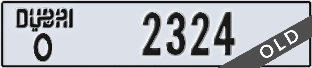 dubai License Plate Number 2324 Code O