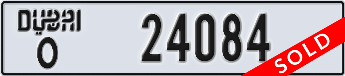 dubai License Plate Number 24084 Code O