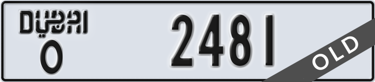 dubai License Plate Number 2481 Code O