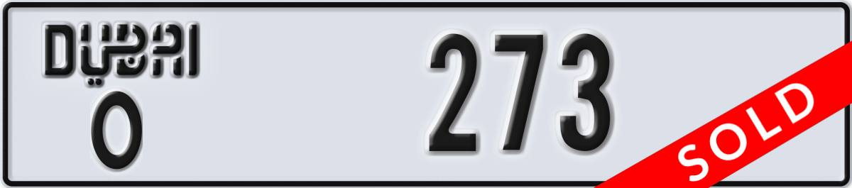 dubai License Plate Number 273 Code O