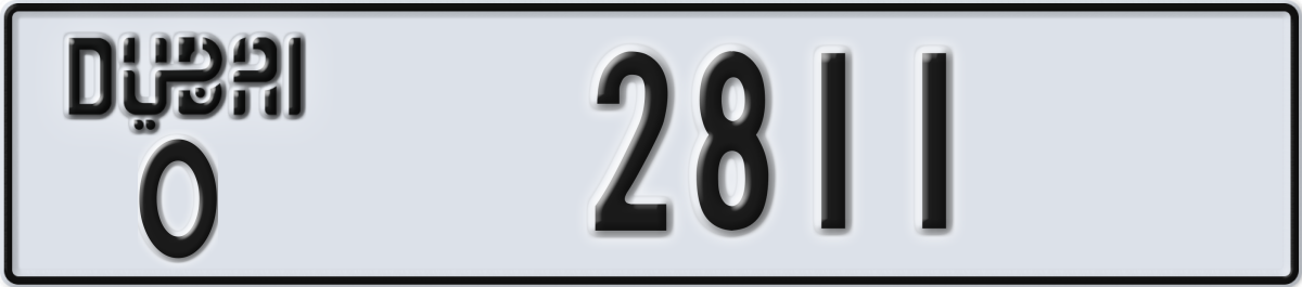 dubai License Plate Number 2811 Code O