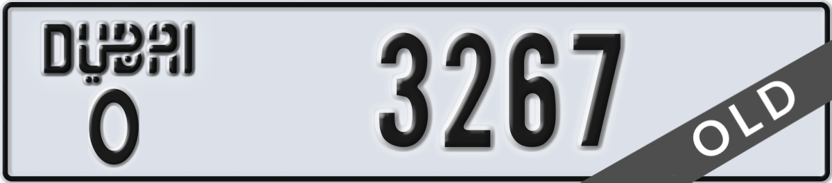 dubai License Plate Number 3267 Code O