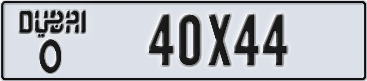 dubai License Plate Number 40X44 Code O