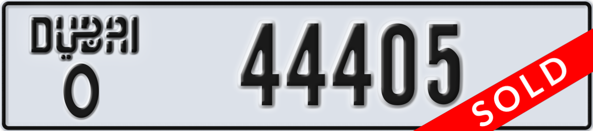 dubai License Plate Number 44405 Code O