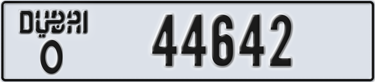 dubai License Plate Number 44642 Code O