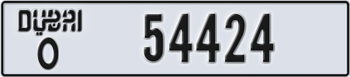 dubai License Plate Number 54424 Code O