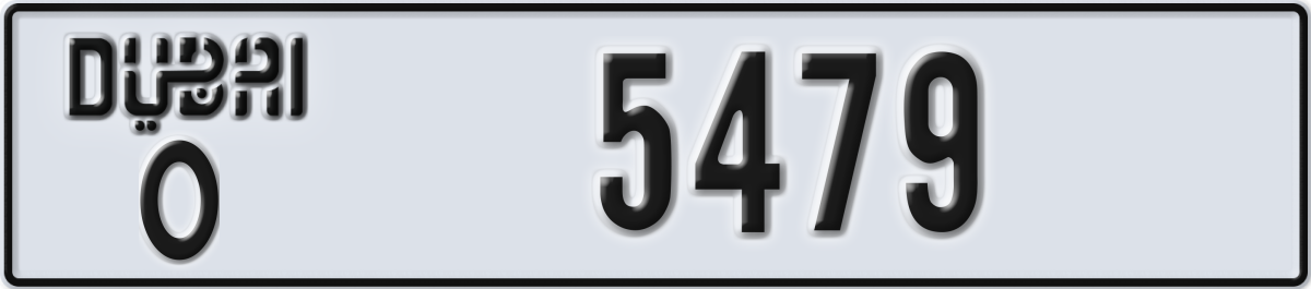 dubai License Plate Number 5479 Code O
