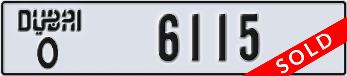 dubai License Plate Number 6115 Code O
