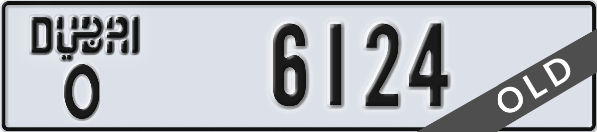 dubai License Plate Number 6124 Code O