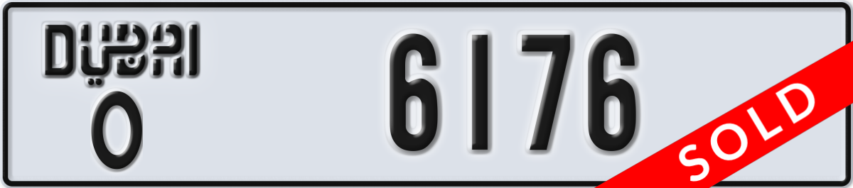 dubai License Plate Number 6176 Code O